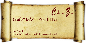 Csákó Zomilla névjegykártya